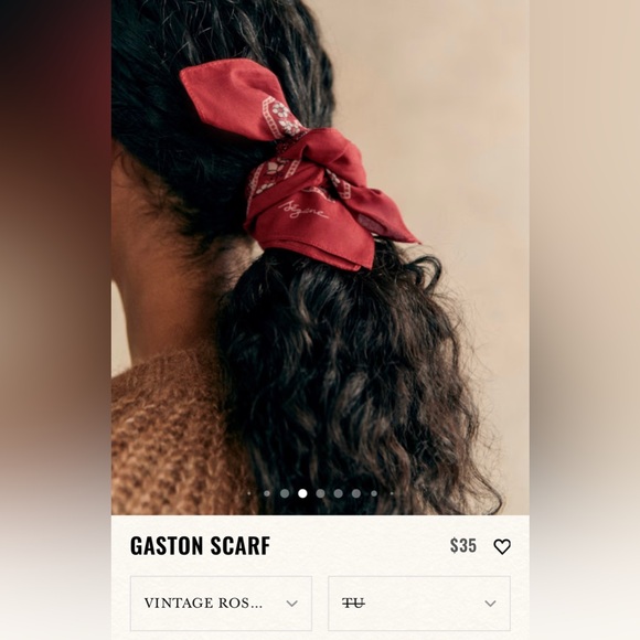 Sézane Gaston Scarf in Vintage Rosewood Flowers - Picture 2 of 7